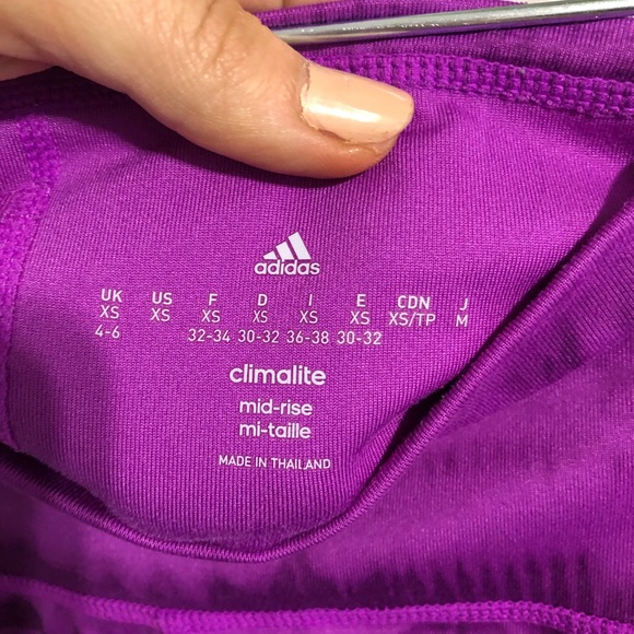 Tie dye Colour Leak Purple Adidas Climalite Crops - Picture 9 of 12